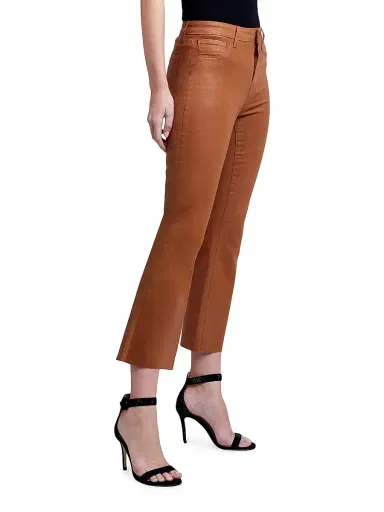 L'AGENCE Women's Kendra High-Rise Crop Flare Pants - Java Coated | Thumbnail 4 L'AGENCE Women's Kendra High-Rise Crop Flare Pants - Java Coated | Thumbnail 4