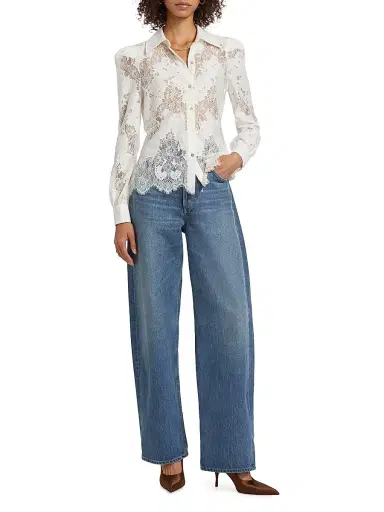 L'AGENCE Women's Jenica Floral Lace Blouse - | Thumbnail 2