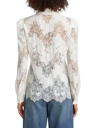 L'AGENCE Women's Jenica Floral Lace Blouse - | Thumbnail 5
