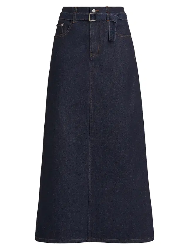 Proenza Schouler Women's Calder Stretch Denim Maxi Skirt - Indigo