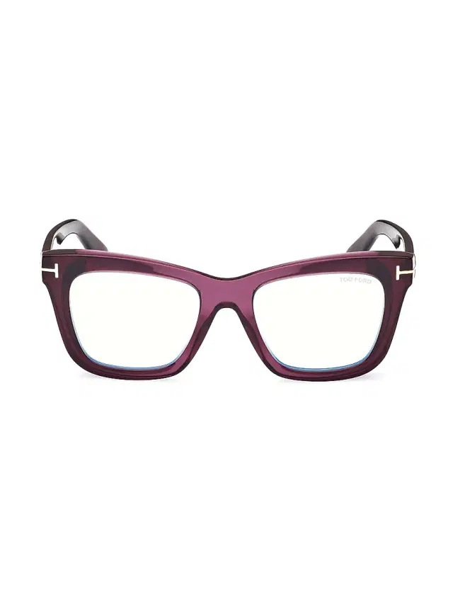 TOM FORD Women's Raven 52MM Blue Block Glasses - Dark Violet