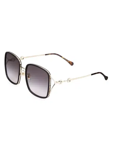 Gucci Women's Horsebit 58MM Square Sunglasses - Shiny Black | Thumbnail 2