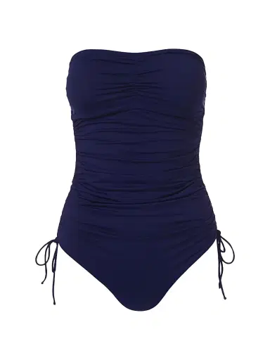 Melissa Odabash Women's Sydney Ruched Bandeau One-Piece Swimsuit - White | Thumbnail 4