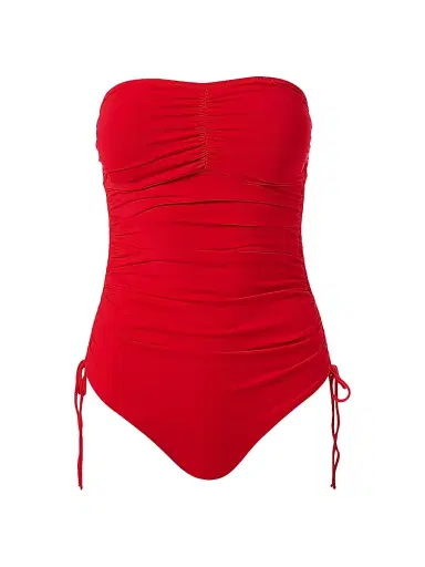 Melissa Odabash Women's Sydney Ruched Bandeau One-Piece Swimsuit - White | Thumbnail 7