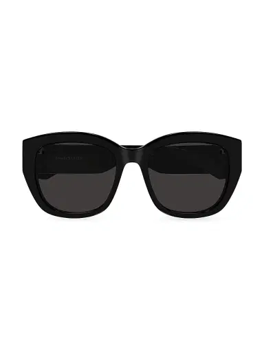 McQueen Women's Bold 55MM Butterfly Sunglasses - Black Dark Grey | Thumbnail 2