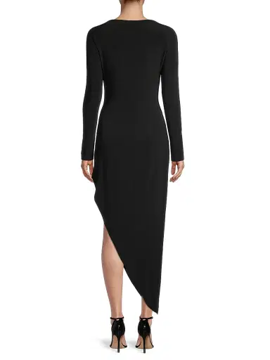 Norma Kamali Women's Asymmetric Draped Gathered Dress | Thumbnail 5