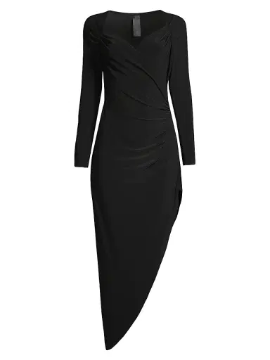 Norma Kamali Women's Asymmetric Draped Gathered Dress | Thumbnail 1