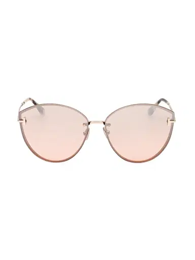 Tom Ford Women's Evangeline 63MM Cat-Eye Sunglasses - Rose Gold Havana Peach Mirror | Thumbnail 2