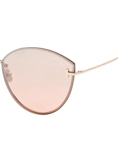 Tom Ford Women's Evangeline 63MM Cat-Eye Sunglasses - Rose Gold Havana Peach Mirror | Thumbnail 3