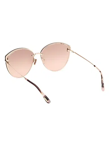 Tom Ford Women's Evangeline 63MM Cat-Eye Sunglasses - Rose Gold Havana Peach Mirror | Thumbnail 5