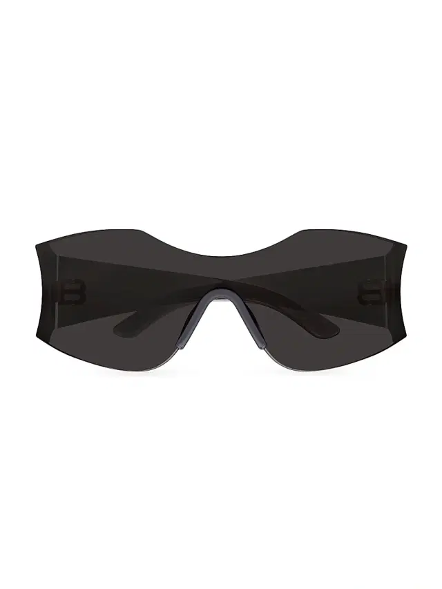 Women's Hourglass 99MM Shield Sunglasses - Black Dark Grey