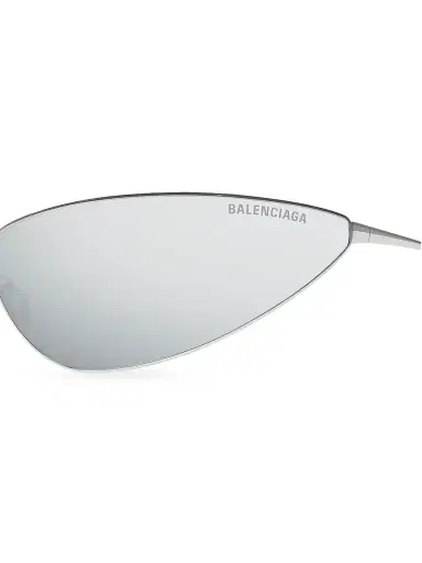 Balenciaga Women's Razor 93MM Wrap Sunglasses - Silver Grey | Thumbnail 3
