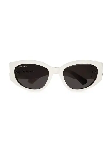 Balenciaga Women's Bossy 55MM Oval Sunglasses - White Grey | Thumbnail 2 Balenciaga Women's Bossy 55MM Oval Sunglasses - White Grey | Thumbnail 2