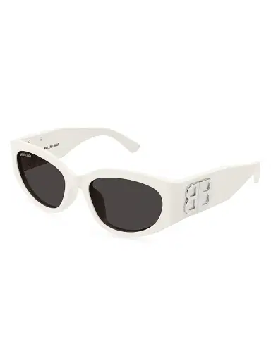 Balenciaga Women's Bossy 55MM Oval Sunglasses - White Grey | Thumbnail 1 Balenciaga Women's Bossy 55MM Oval Sunglasses - White Grey | Thumbnail 1