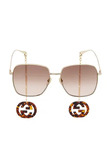 Gucci Women's Pure Metal 59MM Square Sunglasses - Shiny Gold | Thumbnail 1 Gucci Women's Pure Metal 59MM Square Sunglasses - Shiny Gold | Thumbnail 1