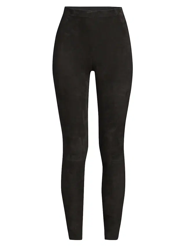 ALICE + OLIVIA Women's Maddox Suede Leggings - Black