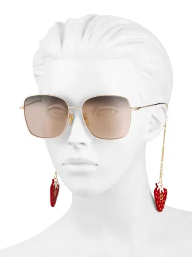 Gucci Women's Pure Metal 60MM Square Sunglasses - Gold | Thumbnail 3 Gucci Women's Pure Metal 60MM Square Sunglasses - Gold | Thumbnail 3