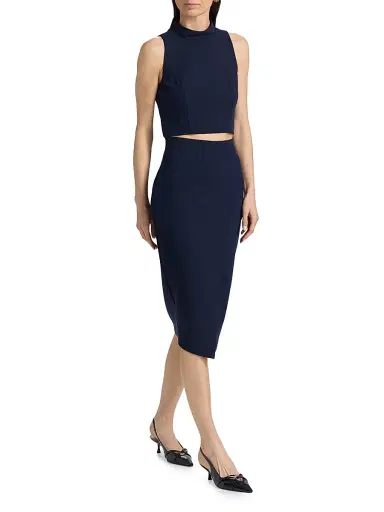 Black Halo Women's Two-Piece Juma Cropped Top and Skirt - Pacific Blue | Thumbnail 2