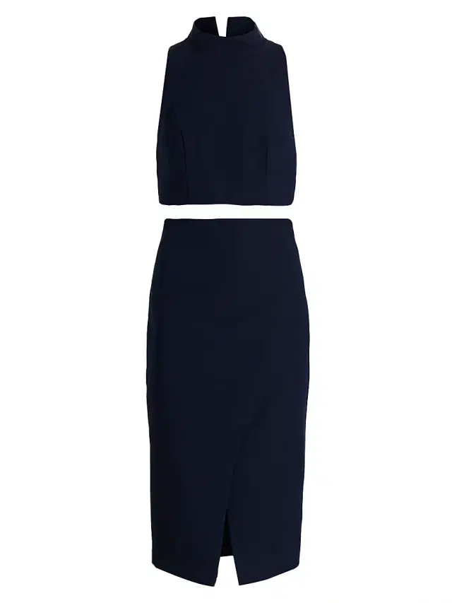 Black Halo Women's Two-Piece Juma Cropped Top and Skirt - Pacific Blue