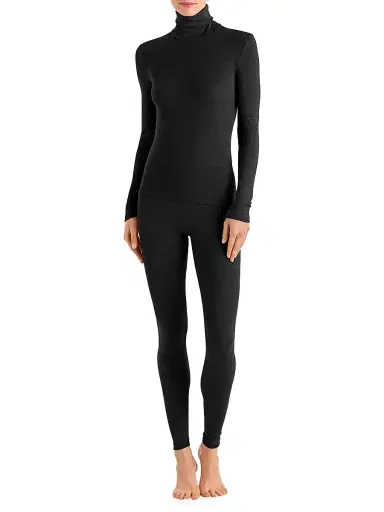 Hanro Women's Wool & Silk Turtleneck Pullover - Black - Size Large | Thumbnail 2
