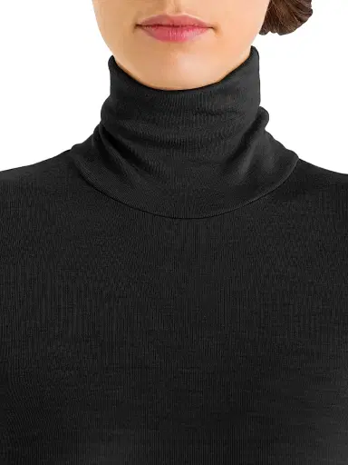 Hanro Women's Wool & Silk Turtleneck Pullover - Black - Size Large | Thumbnail 5