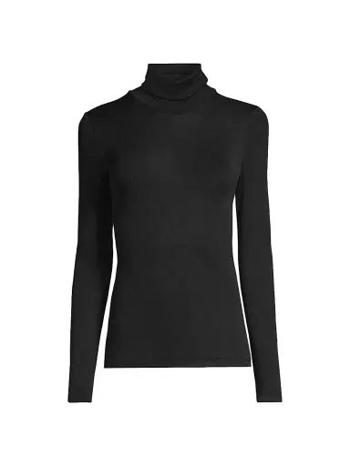Hanro Women's Wool & Silk Turtleneck Pullover - Black - Size Large | Thumbnail 1