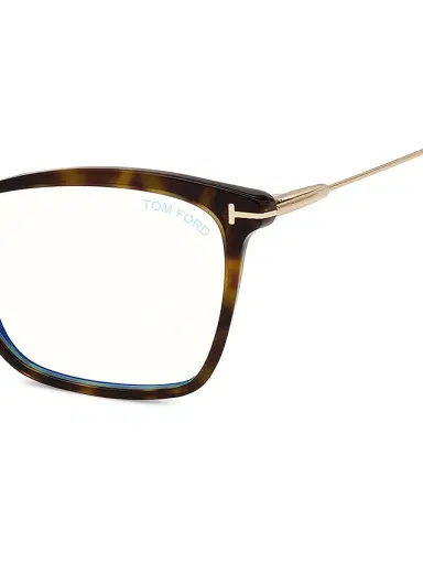 TOM FORD Women's 56MM Square Blue Filter Eyeglasses - Dark Havana | Thumbnail 3