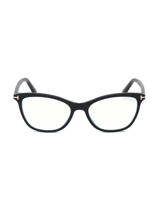 TOM FORD Women's 52MM Square Blue Filter Eyeglasses - Shiny Black