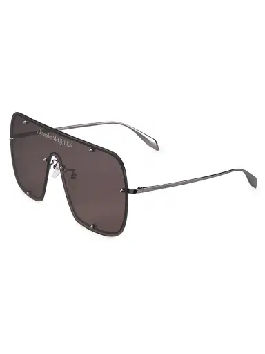 Alexander McQueen Women's Studs 99MM Mask Sunglasses - Rutenium | Thumbnail 2 Alexander McQueen Women's Studs 99MM Mask Sunglasses - Rutenium | Thumbnail 2