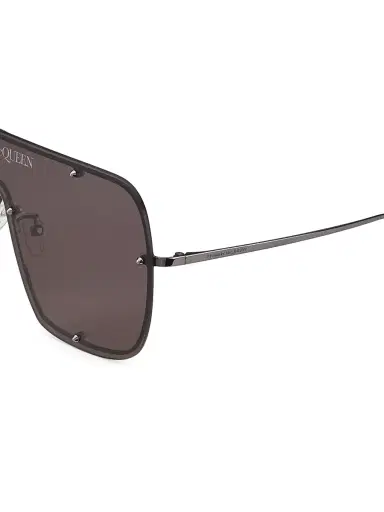 Alexander McQueen Women's Studs 99MM Mask Sunglasses - Rutenium | Thumbnail 3 Alexander McQueen Women's Studs 99MM Mask Sunglasses - Rutenium | Thumbnail 3