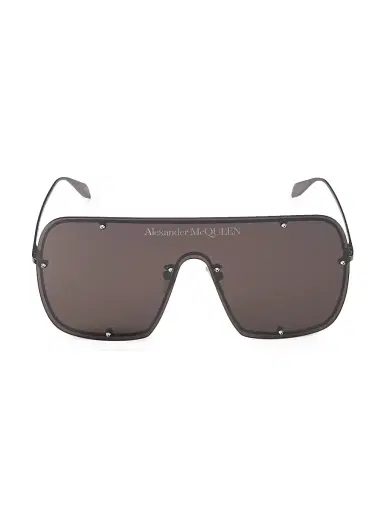 Alexander McQueen Women's Studs 99MM Mask Sunglasses - Rutenium | Thumbnail 1 Alexander McQueen Women's Studs 99MM Mask Sunglasses - Rutenium | Thumbnail 1