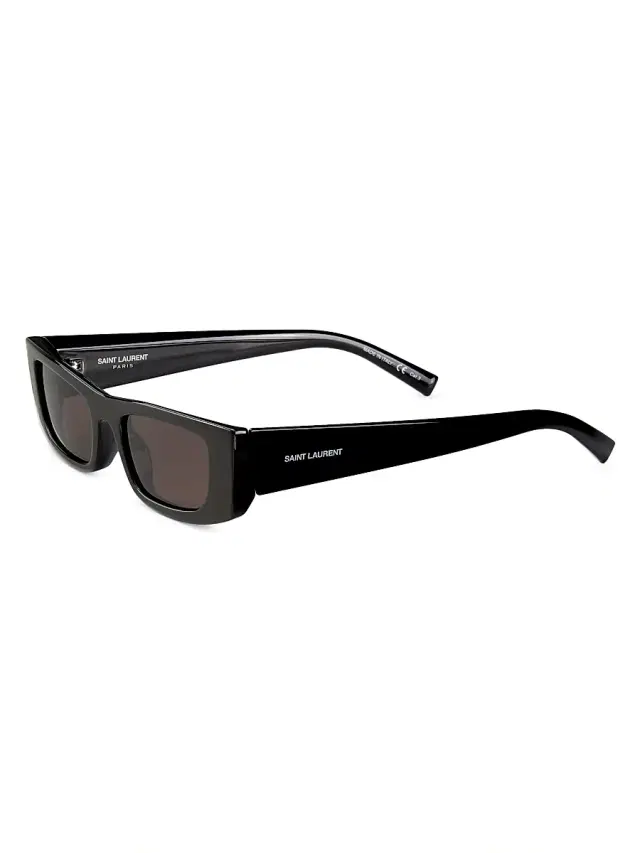 Saint Laurent Women's Ultra Cat-Eye Rectangular 52MM Injection Sunglasses - Black