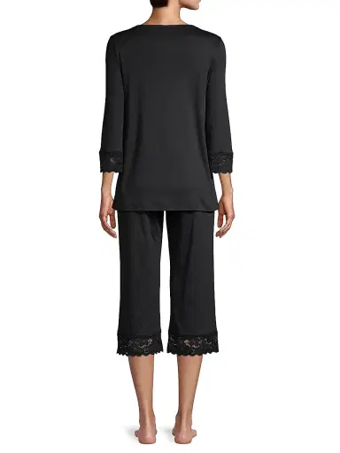 Hanro Women's Two-Piece Moments Pajama Set - Black - Size XL | Thumbnail 5 Hanro Women's Two-Piece Moments Pajama Set - Black - Size XL | Thumbnail 5
