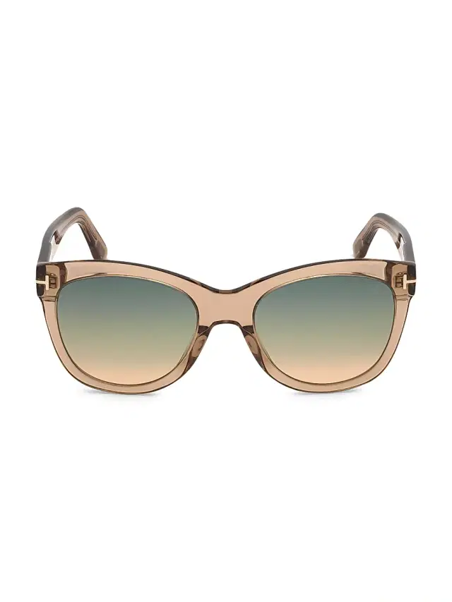 TOM FORD Women's Wallace 54MM Cat-Eye Sunglasses - Champagne Green