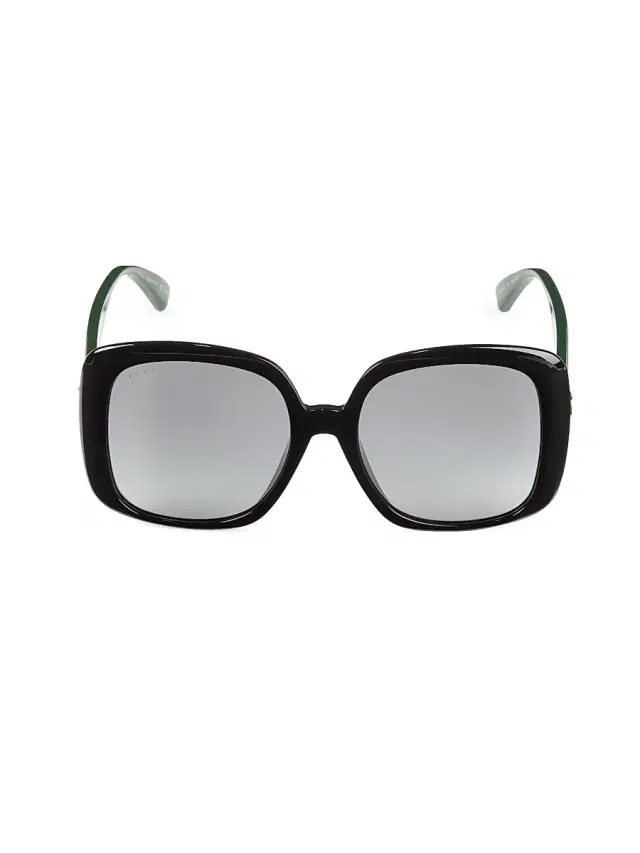Gucci Women's 56MM Rectangular Sunglasses - Black