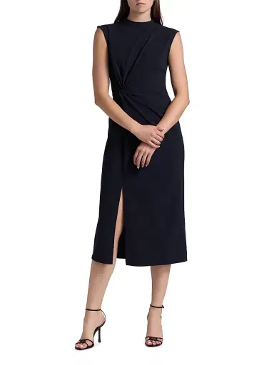 Tanya Taylor Women's Robinella Scuba Crepe Midi-Dress - Maritime Blue | Thumbnail 3 Tanya Taylor Women's Robinella Scuba Crepe Midi-Dress - Maritime Blue | Thumbnail 3