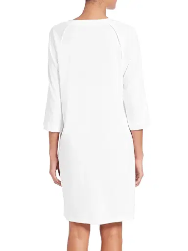 Hanro Women's Pure Essence Three-Quarter Sleeve Gown - Off White - Size XS | Thumbnail 4