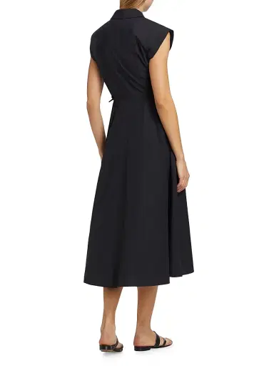 Tanya Taylor Women's Shivon Pintucked Midi-Dress - Black | Thumbnail 5 Tanya Taylor Women's Shivon Pintucked Midi-Dress - Black | Thumbnail 5