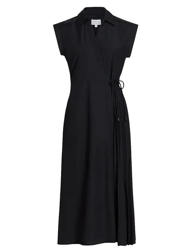 Tanya Taylor Women's Shivon Pintucked Midi-Dress - Black