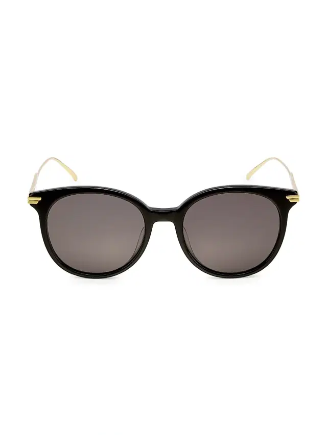 Bottega Veneta Women's Combi 54MM Round Sunglasses - Black Grey