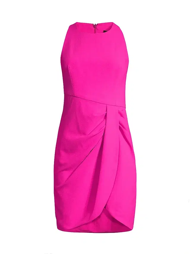 Black Halo Women's Brett Ruched Sheath Dress - Vibrant Pink