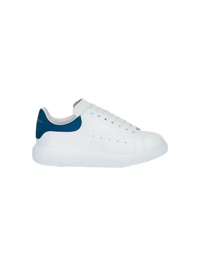 McQueen Men's Leather & Suede Oversized Sneakers - White Paris Blue