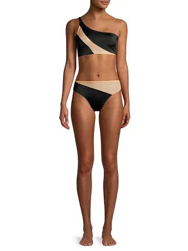 Norma Kamali Women's Snake Mesh Bikini Bottom - Black Nude | Thumbnail 2 Norma Kamali Women's Snake Mesh Bikini Bottom - Black Nude | Thumbnail 2