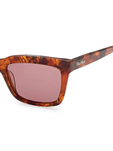 Max Mara Women's 55MM Rectangular Sunglasses - Red | Thumbnail 3