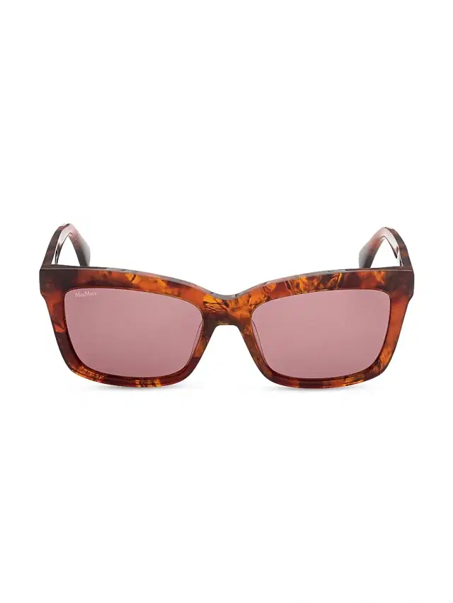 Women's 55MM Rectangular Sunglasses - Red