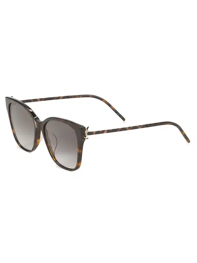 Saint Laurent Women's 56MM Square Sunglasses - Avana