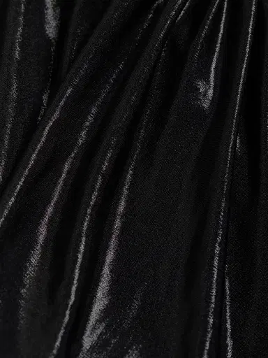 Norma Kamali Women's Diana Strapless Ruched Lamé Dress - Black | Thumbnail 7