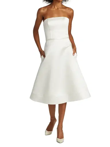 Amsale Women's Duchesse Satin Strapless Dress - Ivory - Size 14 | Thumbnail 2 Amsale Women's Duchesse Satin Strapless Dress - Ivory - Size 14 | Thumbnail 2
