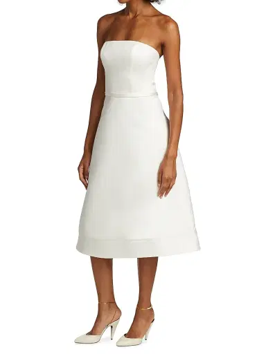 Amsale Women's Duchesse Satin Strapless Dress - Ivory - Size 14 | Thumbnail 3 Amsale Women's Duchesse Satin Strapless Dress - Ivory - Size 14 | Thumbnail 3