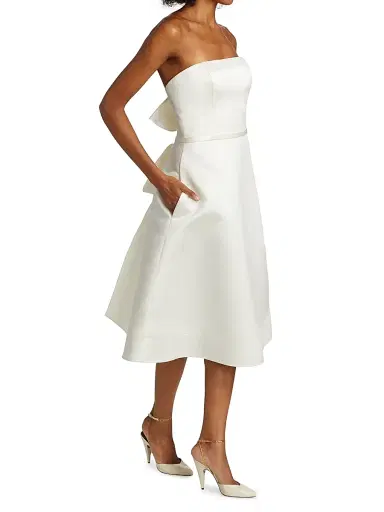 Amsale Women's Duchesse Satin Strapless Dress - Ivory - Size 14 | Thumbnail 4 Amsale Women's Duchesse Satin Strapless Dress - Ivory - Size 14 | Thumbnail 4